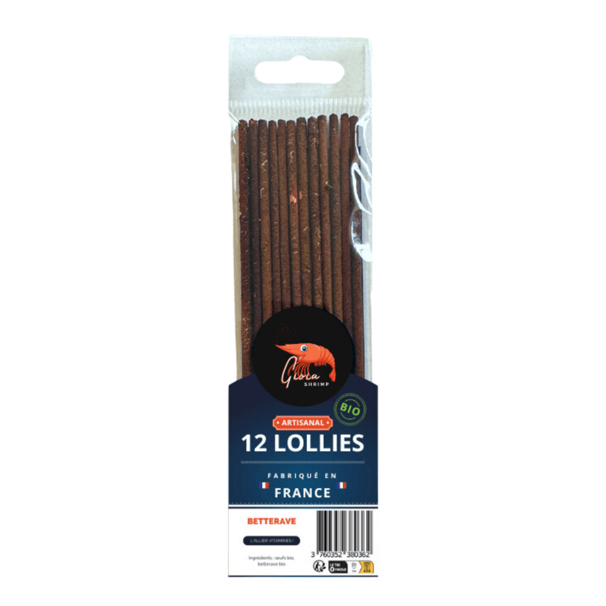 Gioia Shrimp Lollies Red Beet 12pk